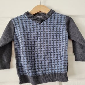 Kenneth Cole Reaction Infant Boys Gray/Light BlueMini Argyle Cotton Sweater